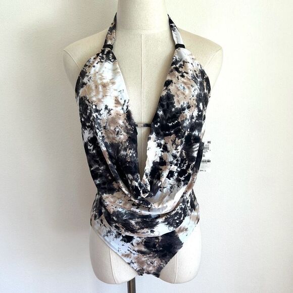 Bar III Women's Draped Monokini One-Piece Swimsuit Size Small - Picture 2 of 13